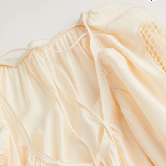 H&M Cream Voluminous Embroidery Detail Dress - Picture 5 of 11